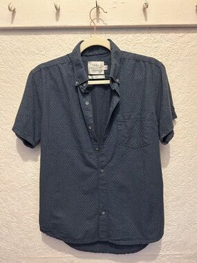 WRK Navy Microdot Short-Sleeve Button-Down Shirt